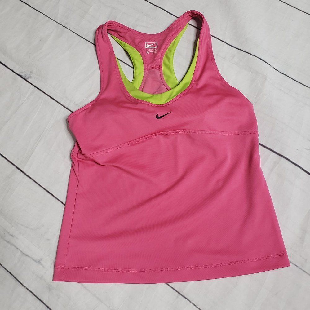 Nike Performance tank womens medium pink lime